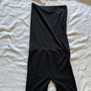 B U FULL BODY SHAPER shape wear l/xl black full leg &tummy control under/over